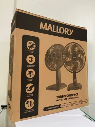 Ventilador de Mesa Mallory 30cm Turbo Compact Preto an10