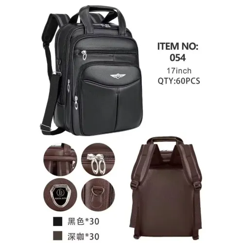 Mochila Pasta Executava Unissex Em Couro(Preto) - Grande