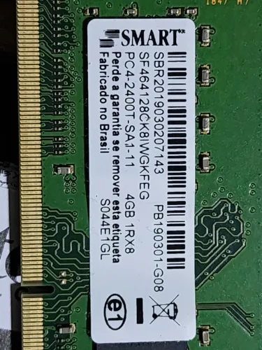Memória RAM para Notebook 4GB DDR4 2400MHz - SMART (Usada)