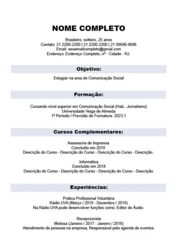 Precisando de um currículo? Eu posso te ajudar