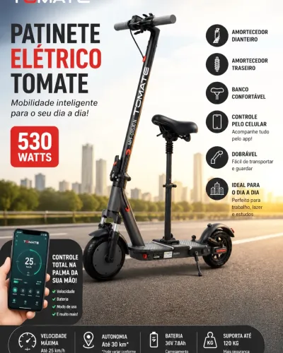 Patinete elétrico 530 watts