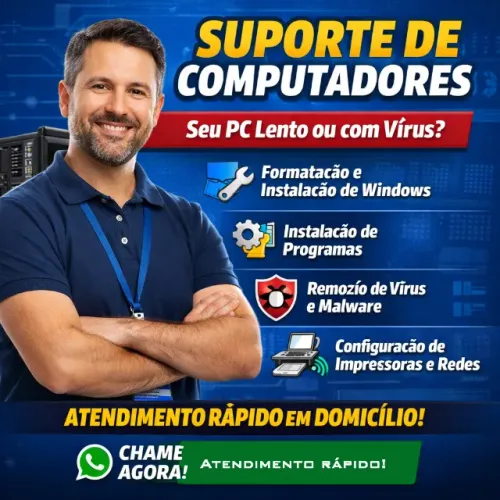 Técnico Assistência Computadores, Redes Wifi, Notebooks - Centro, República, Consolação
