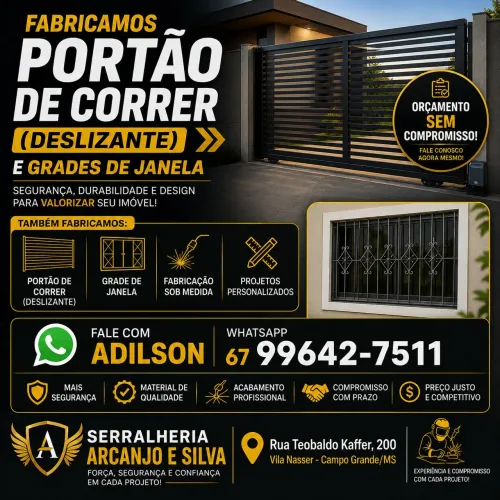 FABRICAMOS PORTÕES DE CORRER (DESLIZANTES) SOB MEDIDA