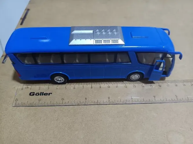Miniatura Ônibus Coach Azul - KINSMART KS7101 - Com Fricção