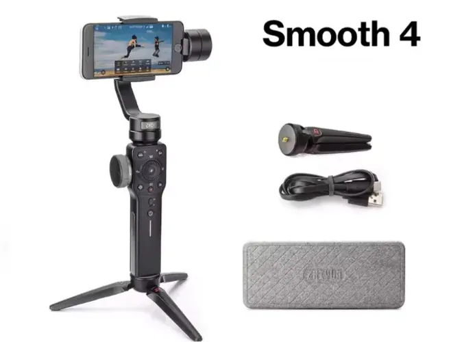 Estabilizador Zhiyun Smooth 4 Gimbal P/videos Fotos Celular Preto