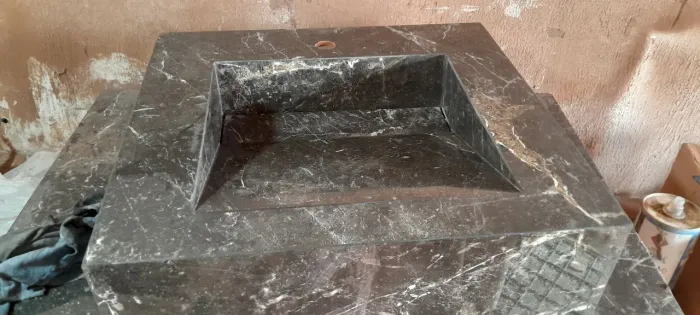 Bancada simples 50x40 preto rajado
