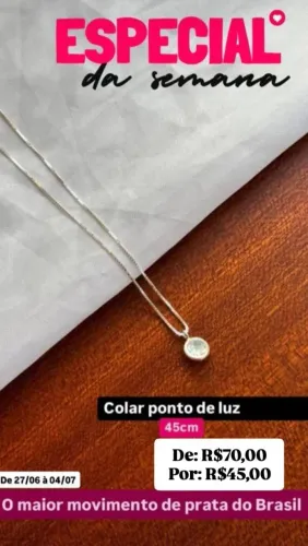 Colar Ponto de Luz 45cm Prata 925