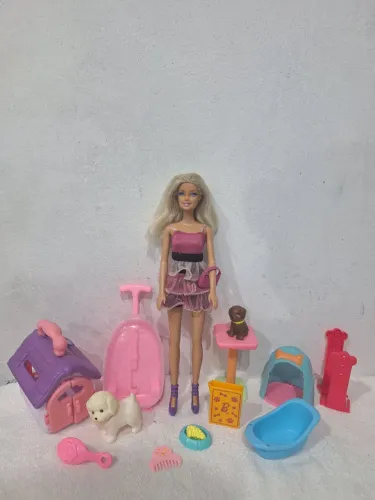 Combo boneca Barbie e pets vintage