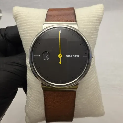 Relógio Skagen Ancher SKW6194 Original Masculino Couro Marrom