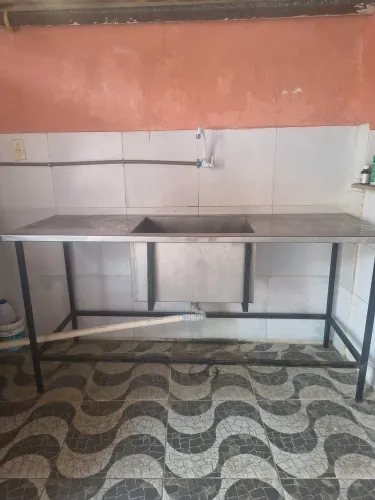 Pia Balcão em Inox para Cozinha Industrial 