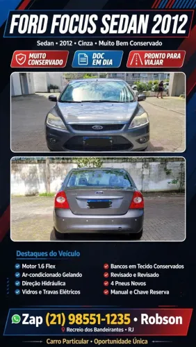 Ford Focus Sedan 1.6/1.6 Flex 8v/16v 4P Mec. 2012