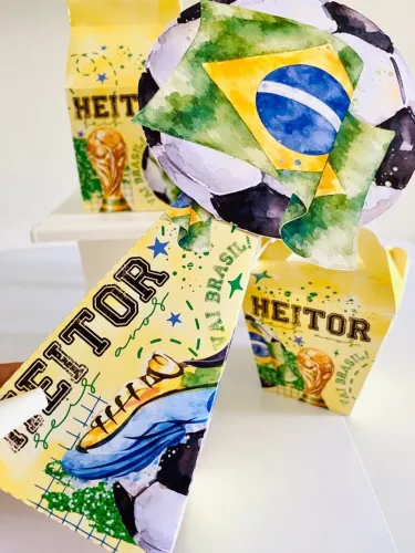 Caixinhas de Festa Infantil Personalizadas Mimos - Futebol