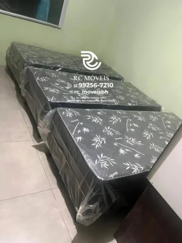 Cama box de solteiro 88x1.88 com Colchão D33 Acoplado Direto da Fábrica