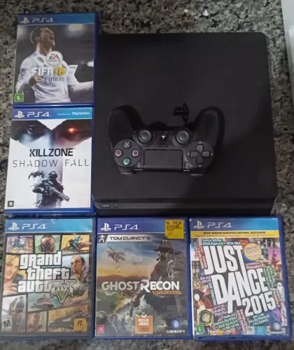 PS4 slim+jogos Playstation 4