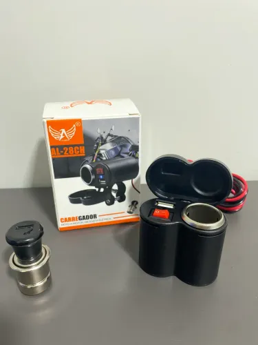 ? Carregador USB para Moto e Bicicleta Elétrica ? AL-28CH