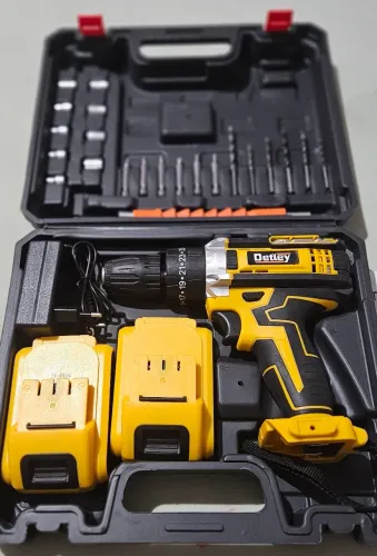 Parafusadeira Furadeira 36v S/ Fio Profissional + 2 Baterias Amarelo 127/220v