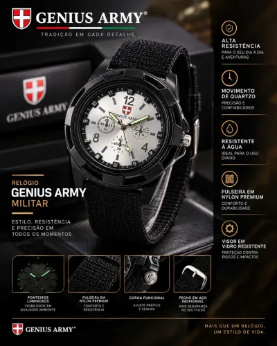 Relógio Masculino Gemius Army - Estilo Militar Novo