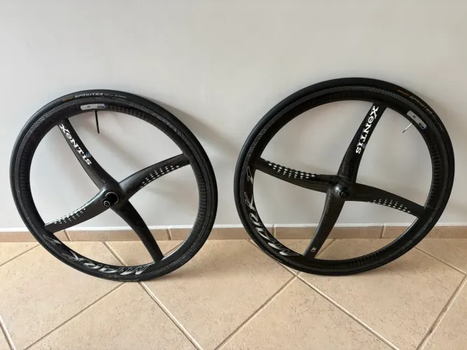 Par de Rodas de Carbono Xentis Mark 1 com pneus tubular Continental Sprinter Novos