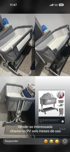 Berço 6 meses de uso R$350 melhor preço que consigo.