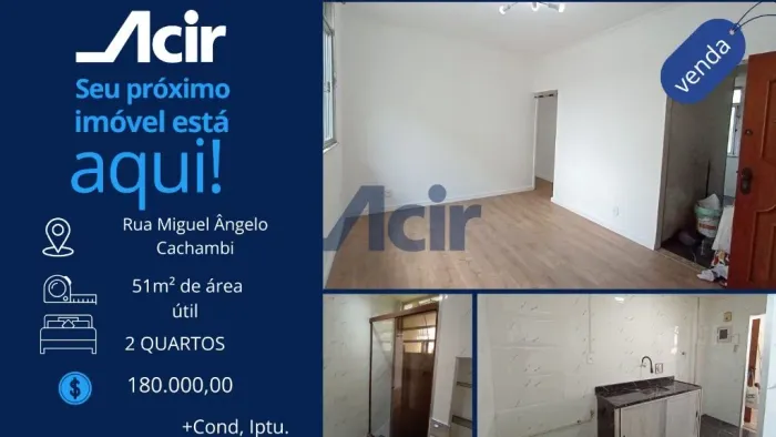 ACIR ADMINISTRADORA- APARTAMNETO REFORMADO NO CACHAMBI- 2 QUARTOS- R$180.000,00