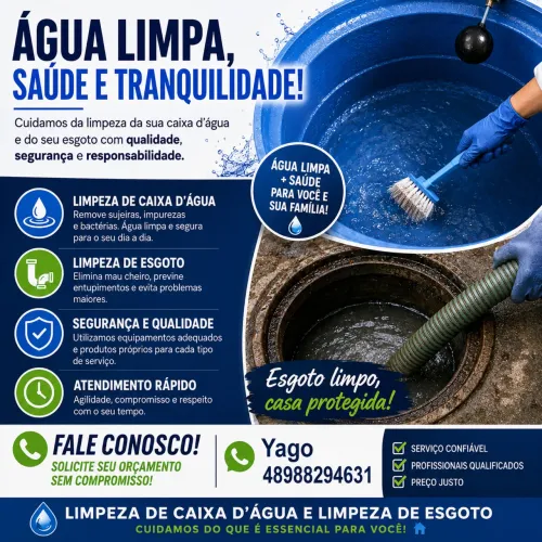 Limpeza faixa d?água limpeza esgoto ?.. e muito mais 