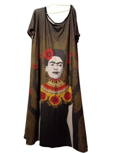 Vestido lindo tecido da Frida Khallo