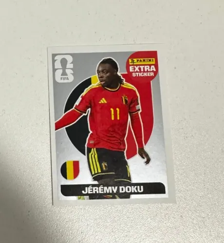 Figurinha Extra Sticker Legend Prata Jérémy Doku Copa 2026