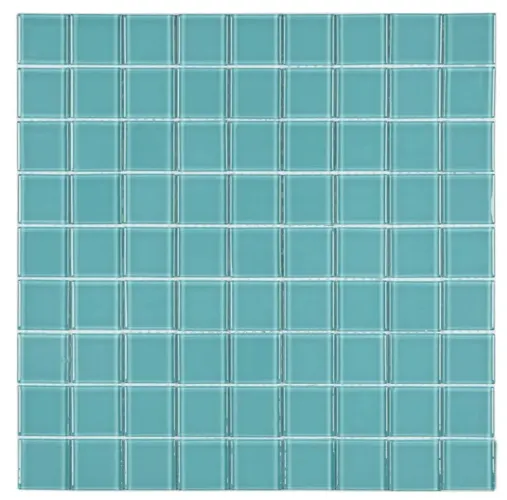Pastilha de Vidro 2,5x2,5cm Azul Piscina Placa 29X29cm