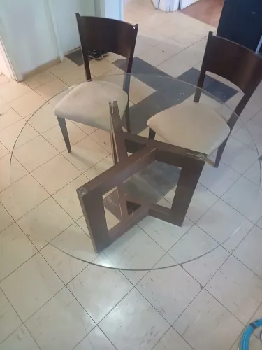 Mesa de vidro redonda