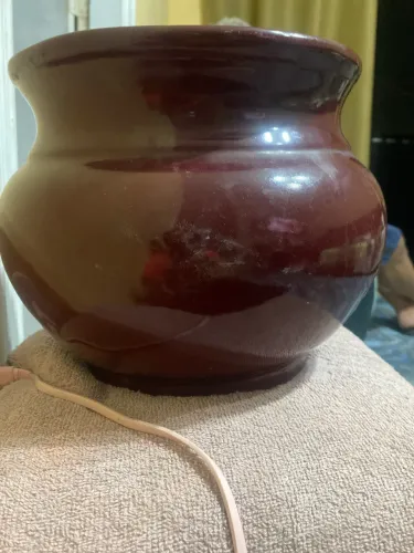VASO/PELOTE DE CERÂMICA VERMELHO ESCURO - DECORAÇÃO E UTILIDADE!