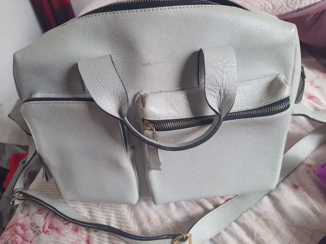 Bolsa Adô Atelier de Couro MKA G Cinza Polar