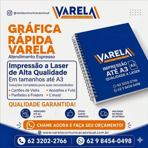 Gráfica Rápida Varela - Impressão a Laser Até A3 Qualidade Garantida