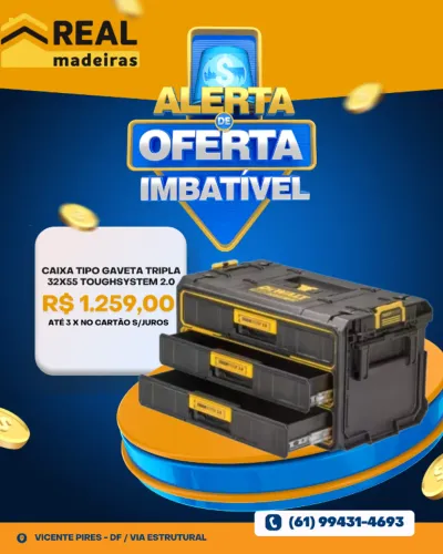 CAIXA TIPO GAVETA TRIPLA 32X55 TOUGHSYSTEM 2.0