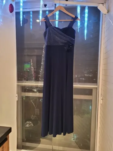 Vestido de Festas Malha Azul