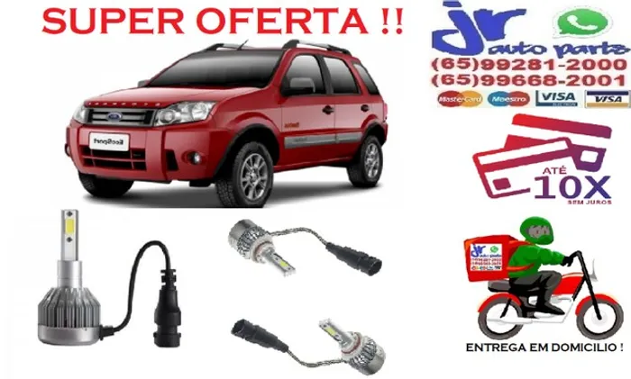 Ultra LED (Baixa) Ford Eco Sport 6000K 12V 24V Contatos: