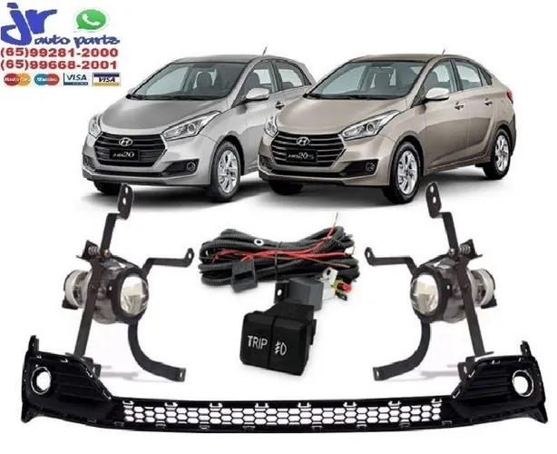 Kit Farol de Milha HB20 HB20S 2016 2017 2018 2019 Auxiliar Neblina
