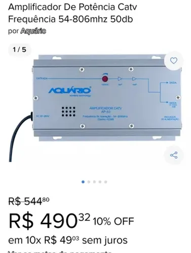 Amplificador De Potência Catv Frequência 54-806mhz 50db