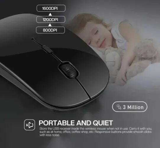 Mouse para Sem Fio, Portátil Ergonômico
