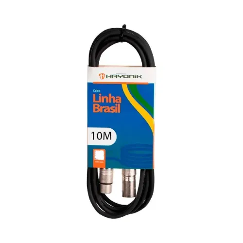 Cabo P/ Microfone Canon Hayonik XLRF/XLRM 10 Metros - CB0464