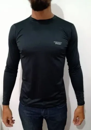 Camisa masculina manga longa térmica para proteção solar UV50+