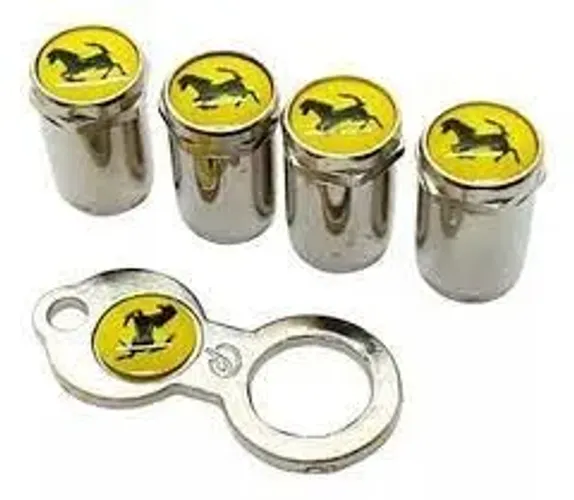 Proteja seus Pneus com Estilo e Qualidade com essa Tampa de Bico Anti-Furto Ferrari
