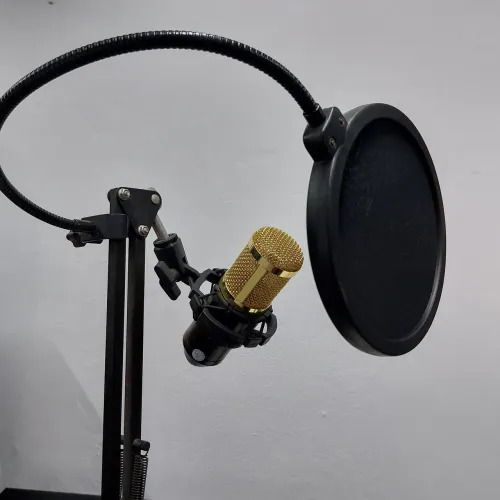 Microfone Condensador BM800 para Gravação de Podcast e Streaming - Novo