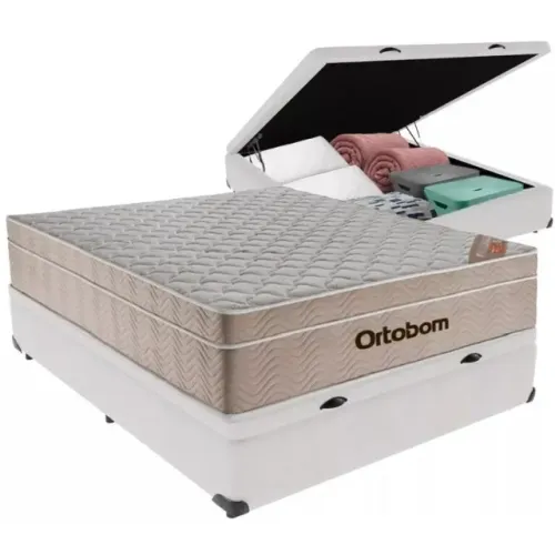 quarto cama casal bau colchao ortobom