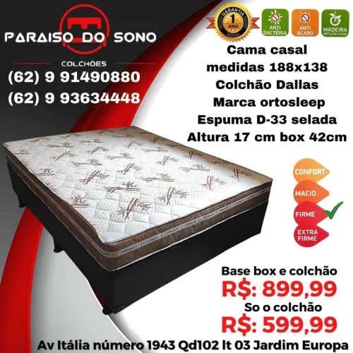 Cama casal colchão espuma d33 a pronta entrega