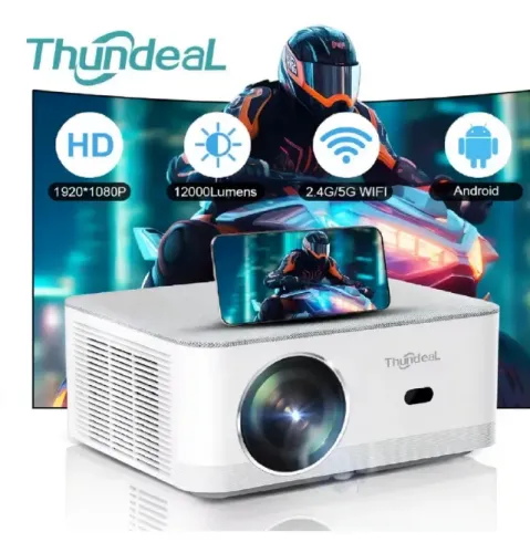 Projetor Thundeal TD92 Pro Full HD Nativo 1080p 12000 Lúmens - Branco - Novo na Caixa!