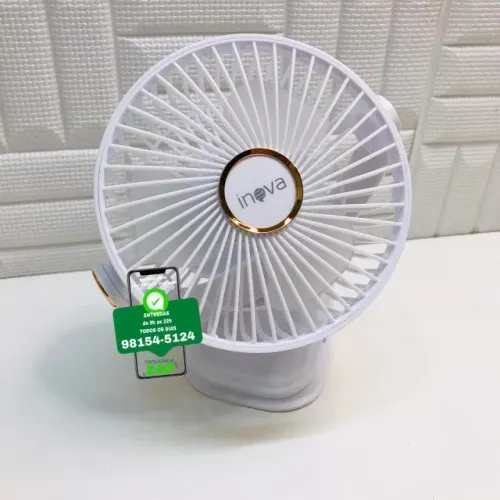Mini Ventilador Desktop Recarregável USB Portátil Luz Led Abajur, Mini Ventilador de Mesa