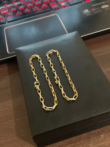 Pulseira tijolinho OURO 18K