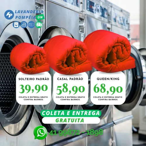 Lavanderia Coleta e Entrega Grátis Edredons e cobertores Delivery leva e trás 