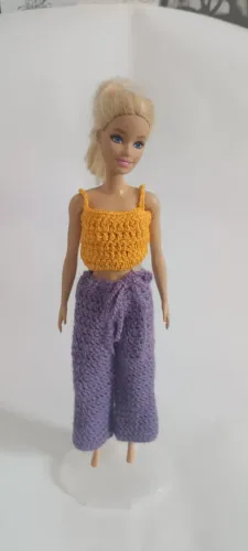 Roupa de Barbie em crochê - calça 