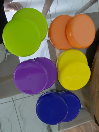 10 tampas de plástico de pote de palmito